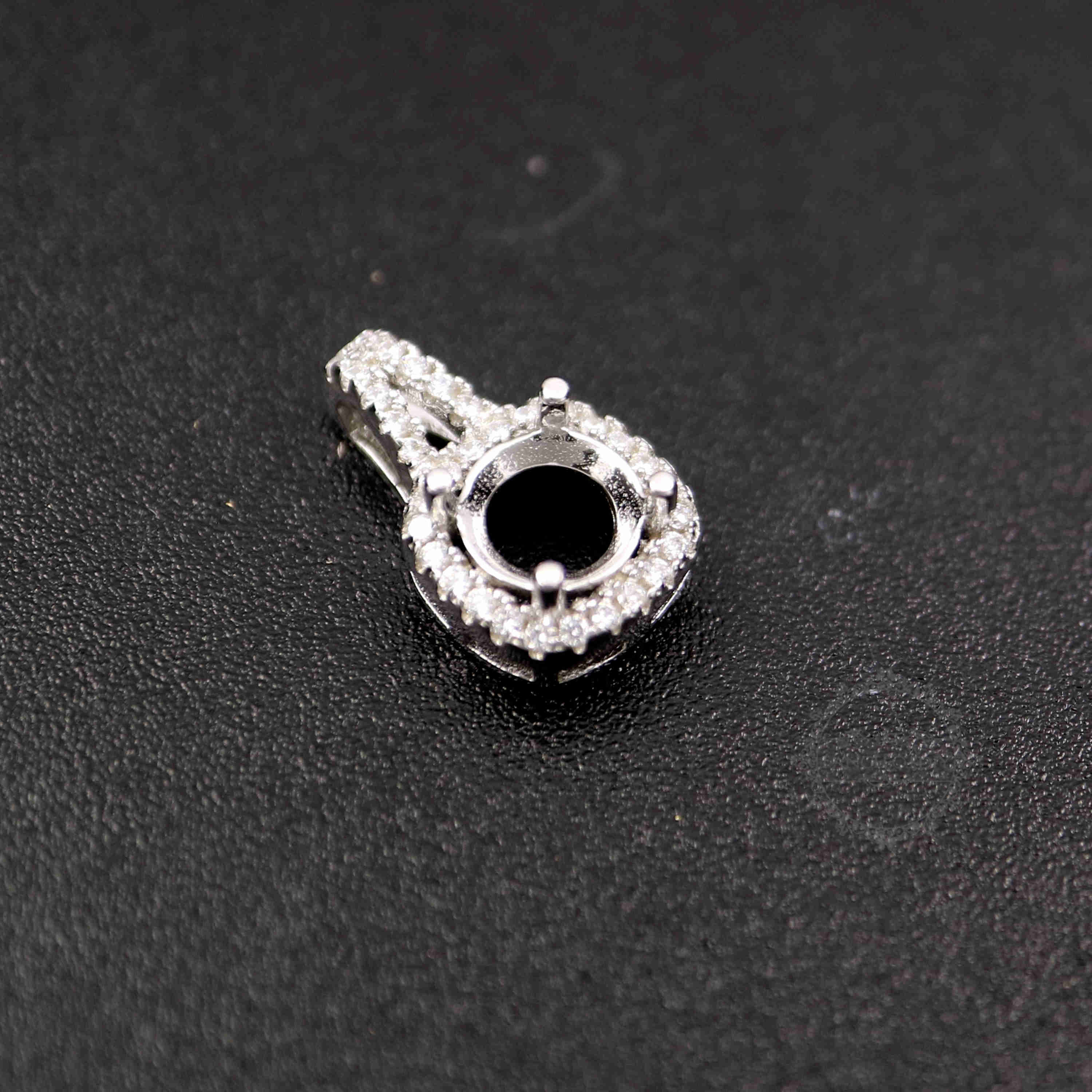 1Pcs 6.5-9MM Round Prong Bezel Settings For Gems Cz Stone Solid 925 Sterling Silver DIY Square Pendant Charm Tray 1411212 - Click Image to Close
